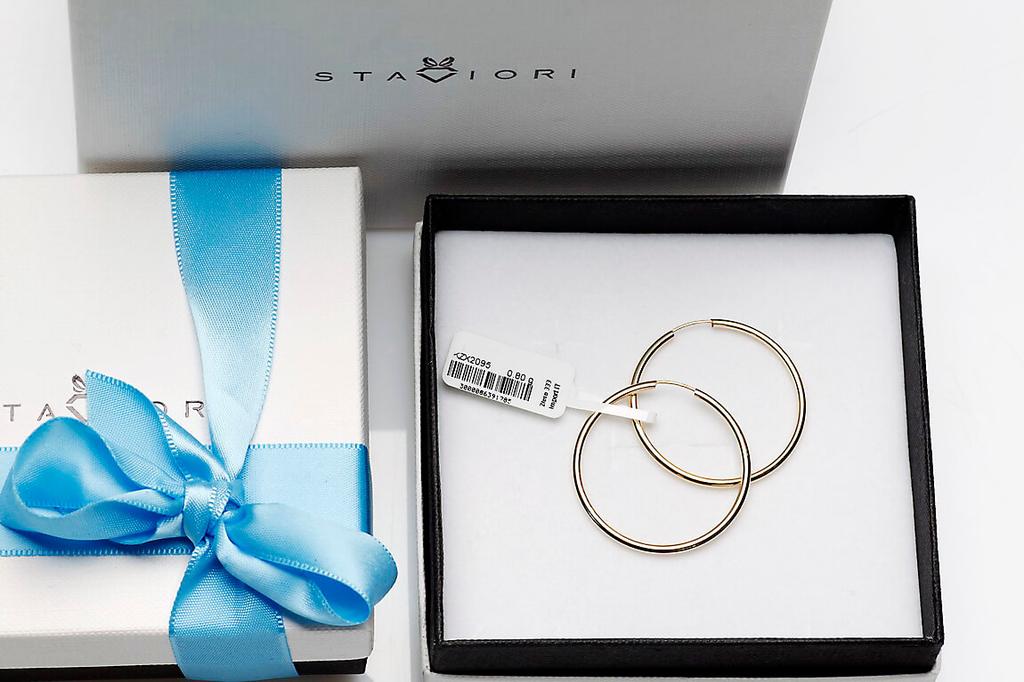 Gold Hoop Earrings 3cm, Sample 333