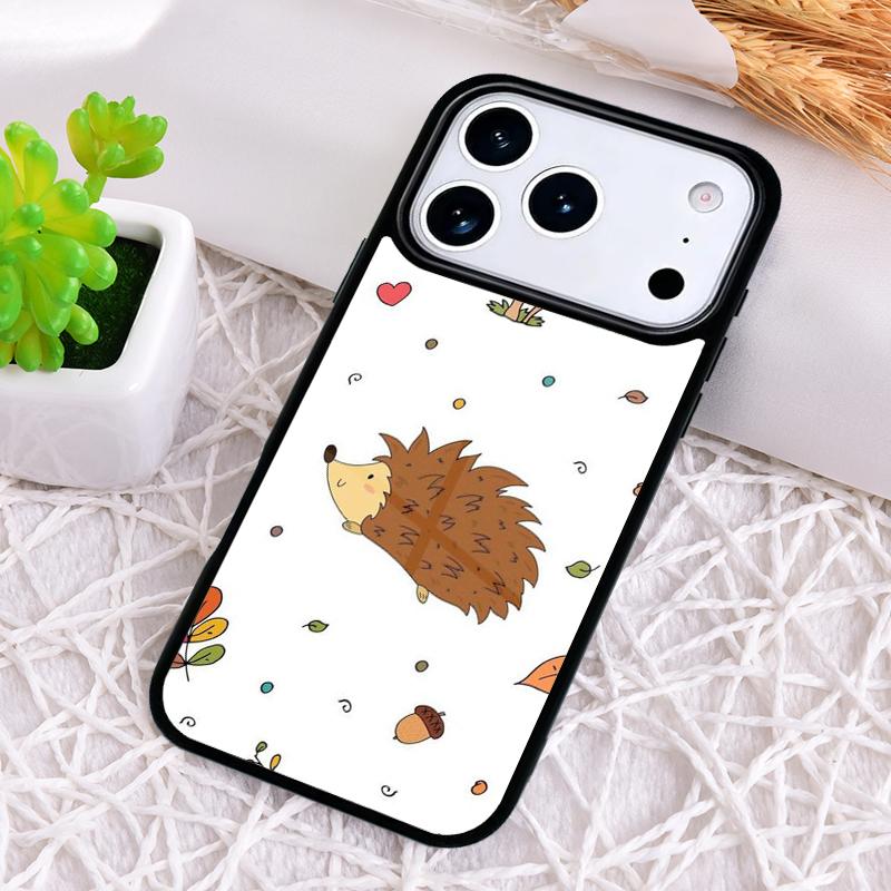 Чехол для телефона Ёжик для iPhone 17 Air 16 15 11 12 14 13 Pro Max Ударопрочный чехол