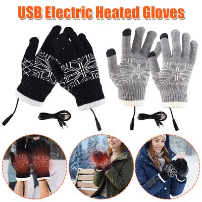 USB Electric Heated Gloves Windproof Motorcycle Thermal Gloves Wear Resist Soft Heating Gloves for Outdoor Camping Hiking