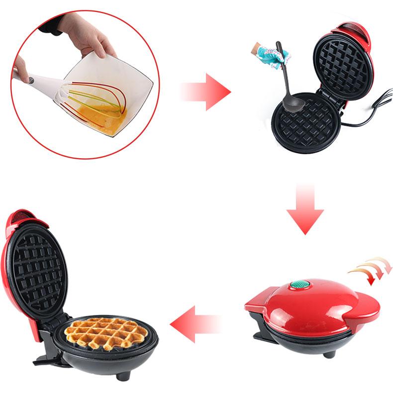 Mini Electric Waffle Machine Kitchen Cooking Utensils Breakfast Dessert Light Food Machine