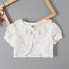 Girls' Short Sleeve Summer Cardigan - Korean Style White Shawl Cape Outer Layer