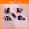 Black Chic Punk Bird Brooch With Creative Cartoon Design Eyecatching Decorative Alloy Pin All For