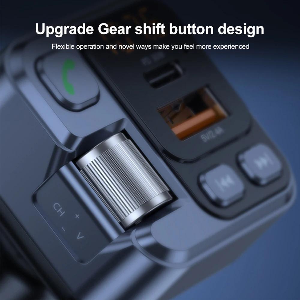 KEBIDUMEI HM101 Car Bluetooth Receiver FM Transmitter TYPE-C PD20W QC 3.0 Car Charger Digital Display Adapter Support AUX Audio