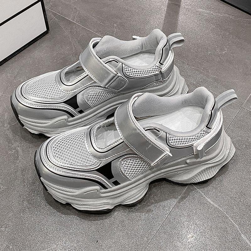 Velcro thick-soled dad sandals women's summer new versatile mesh breathable small height-increasing sneakers