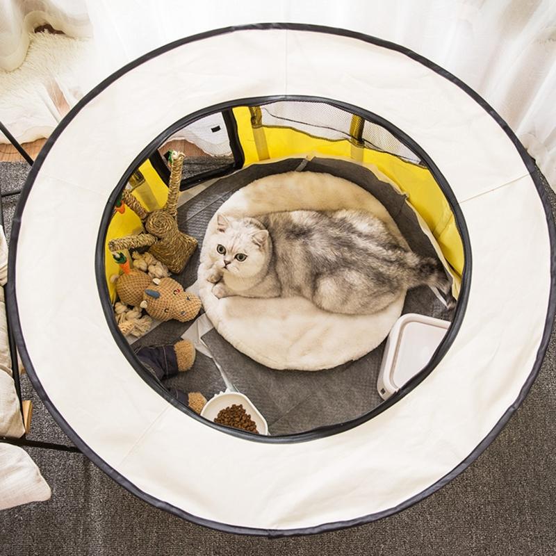 Dog Playpen with Door and Top for Small Dogs Indoor Exercise  Pet Tent Playground for Cats Multiple Colors S/for M