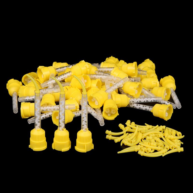 50/100 Pièces Matériaux Dentaires Odontologie Caoutchouc Silicone Tête de Mélange Transfératrice Embouts d'Impression Jetables Embouts de Mélange Tube de Mélange