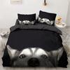 3D Animals Bedding Set Lovely Pet Black Dog Printed Duvet Cover Set Kids Adults Home Decor Single Queen King Size Gift Cute Dogs