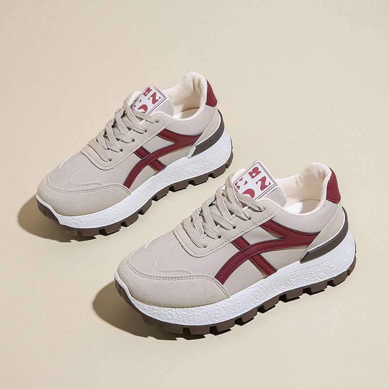 

Женская 2025 новая обувь для пар и обувь весенняя платформа увеличение высоты досуг спорт 41 красный