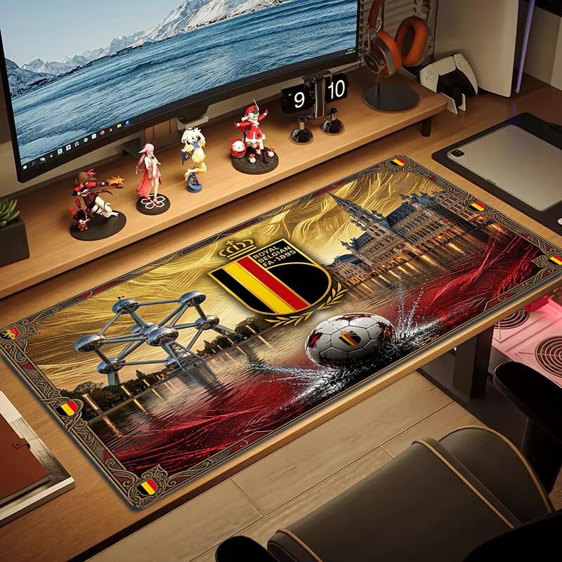 Belgium Color Mouse Pad Large Gaming Table Cushion Non-slip Laptop Tablet Big Mousepad XXL Mat Mini PC Playmat With Lock edge