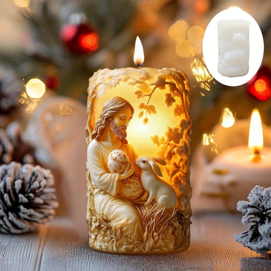 Snow Princess Cylinder Relief Candle Silicone Mold Creative Snow Princess Girl Cylinder Resin Gypsum Clay Concrete Molds