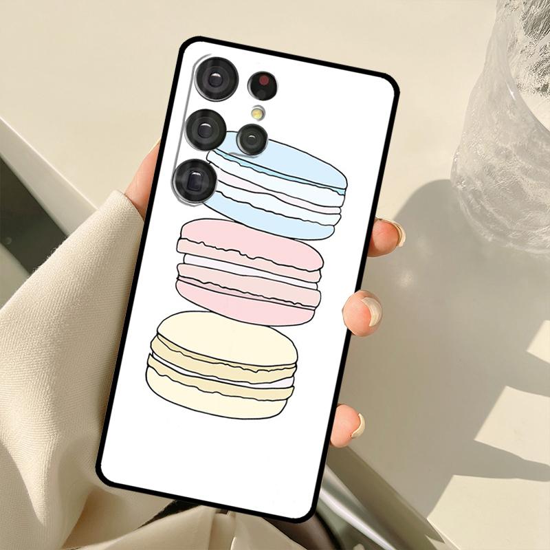Custodia per Dessert Torta Macaron Per Samsung Galaxy S25 S24 S23 S22 S21 S20 Ultra S9 S10 Plus S21 FE S25 FE Cover Posteriore