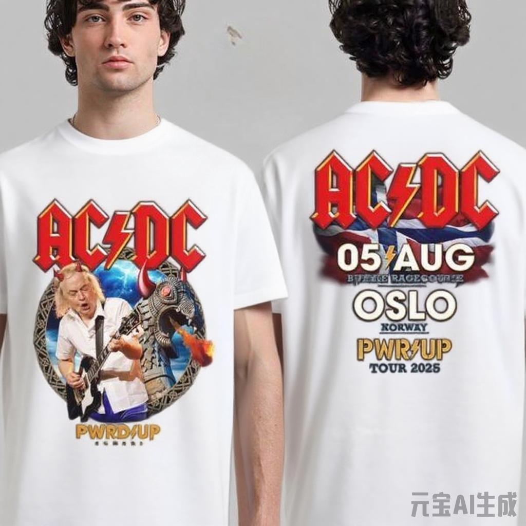 

Men s and Women s Pure Cotton T-shirts for The 2025 Oslo PWR Up Tour Are Breathable High Quality, A Must-have for The Festival 4XL