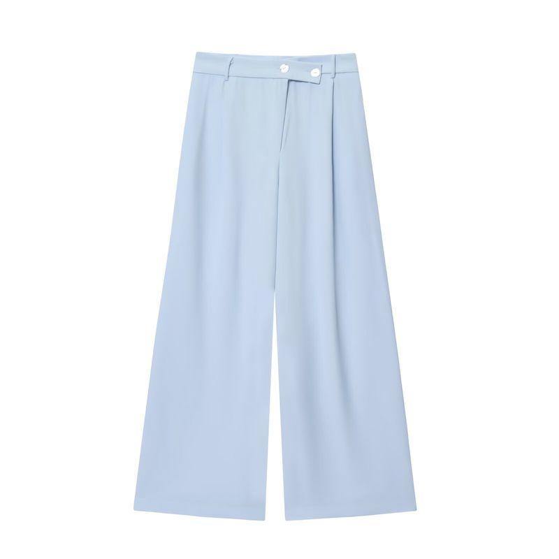 Kaslead New Women clothes Western Style Double Placket Neck Collar Vest Pleated Pants 1608124 1608024