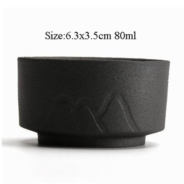 Ceramic Tea Cup Coarse Pottery Japanese Style Black Pottery Kung Fu Tea Set