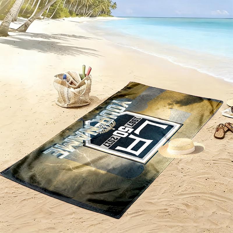Custom Name,Los Angeles Kings Print Beach Towel, Large Soft Quick Dry Towel for Beach Camping Swimming