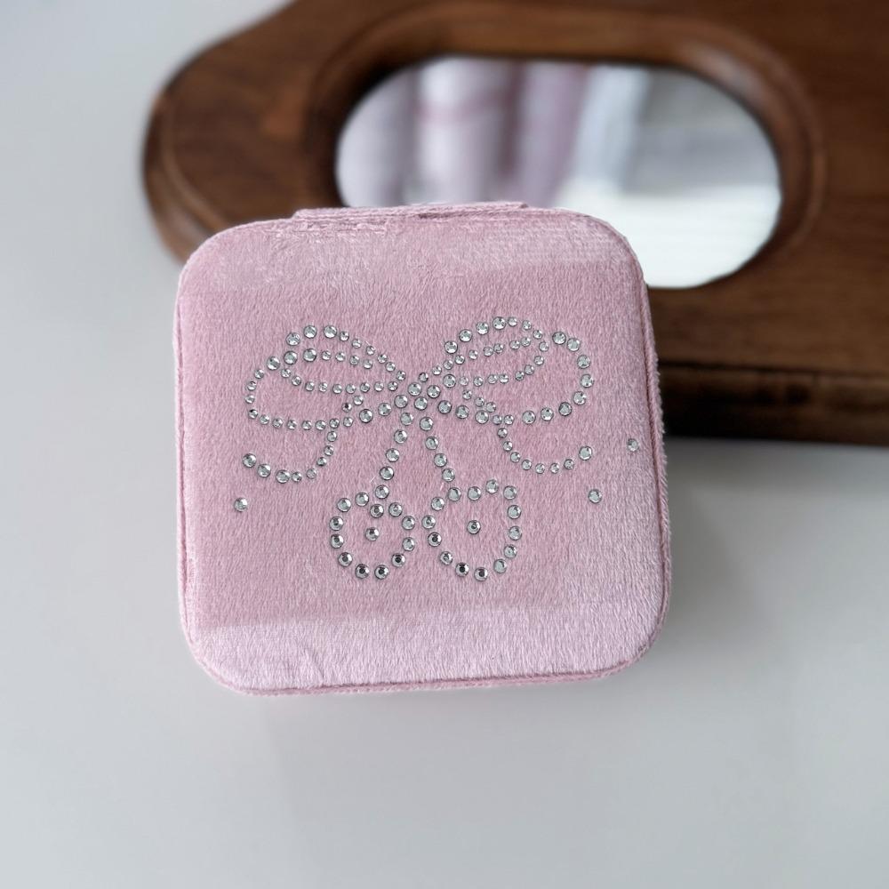 Shining Cherry Jewelry Storage Box Velvet Earrings Ring Storage Jewelry Case Partition Design Jewelry Display Organizer