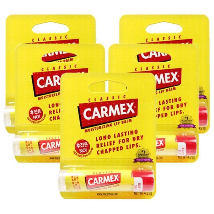 CARMEX Lip Balm Classic Stick for Chapped and Cracked Lips, 5-pack (30322895)