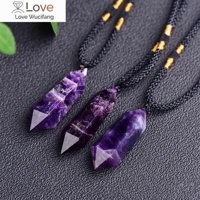Moda Ametiste naturali Pendenti e collane Donne Fatto Viola Cristallo Energia Pietra Collana Uomini Guarigione Reiki Gioielli Regali