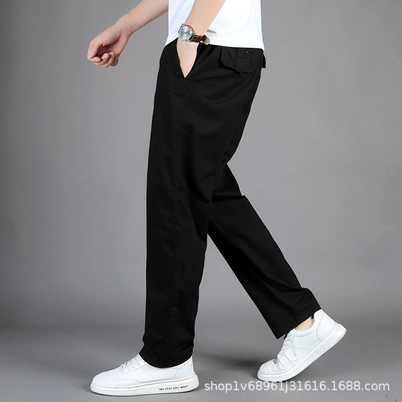 Mens Casual Pants Relaxed Fit Cotton Trousers Elastic Waist Drawstring Sweatpants Mens Jogger Pants Summer Spring S