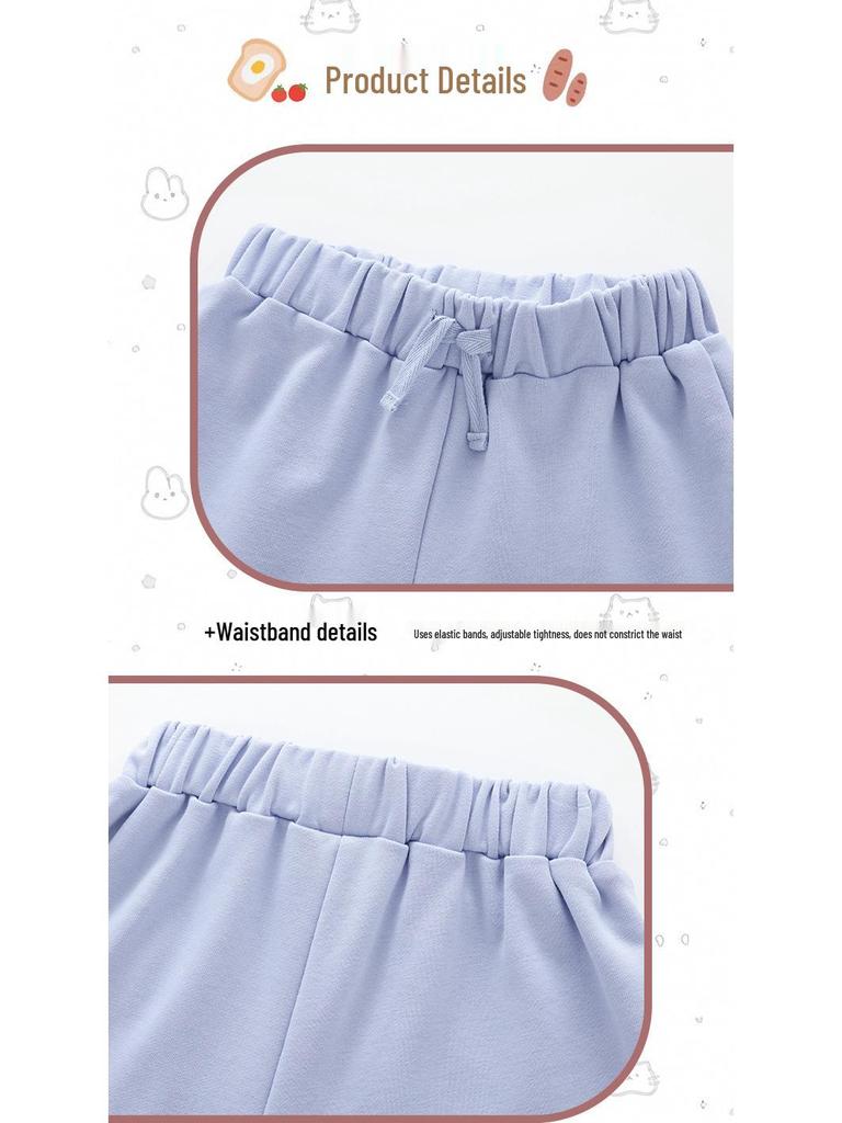 Malwee Girls' Summer Sweatpants: New European/American Style Cute Shorts for Toddlers & Young Girls.
