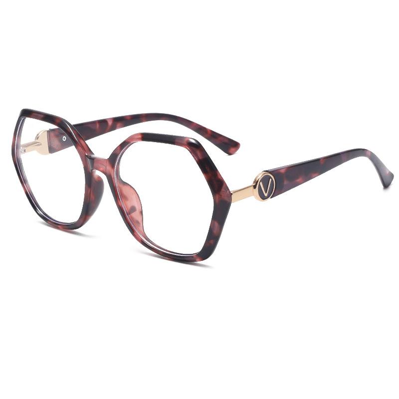 New TR polygonal glasses frame fashionable and simple anti-blue glasses women's European and American trends large frame flat glasses men