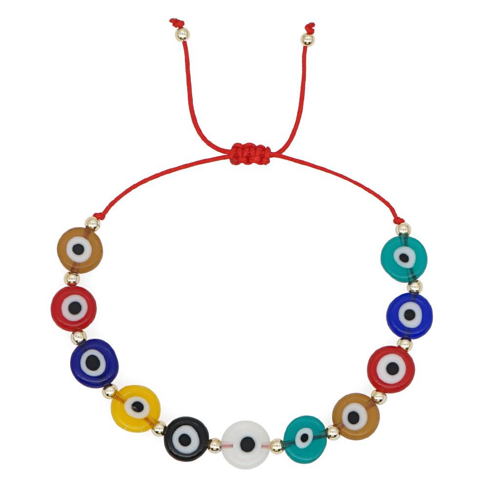 2025 Year of the Snake Lucky Red String Handmade Beaded Bracelet Set with Evil Eye for Couples