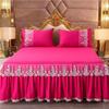 45cm Skirt Style Bedspread Ruffle Lace Exquisite Embroidery Bed Skirt  Anti Slip Princess Bed Cover 1.5/1.8/2 M Bed Dust Cover