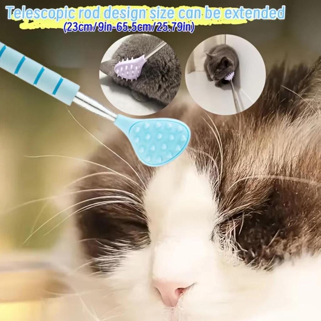 Multi Color Telescopic Handle Pet Massage Comb Cat Soothing Itch Brush Durable Grooming Tool for Enhanced Pet Health and Comfort