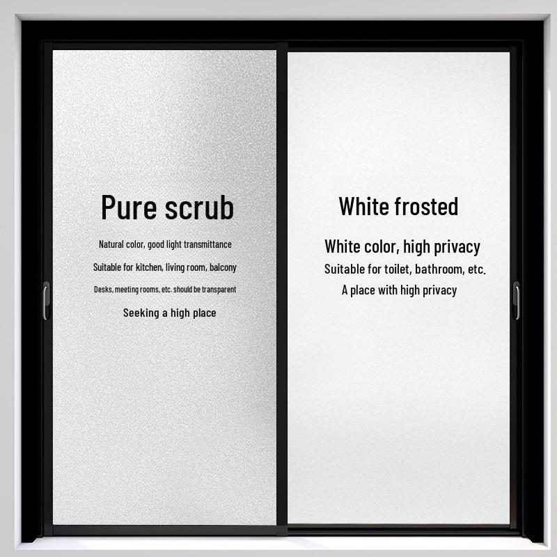 Frosted Privacy Window Film: Electrostatic Cling, Light-Transmitting, Anti-Peeping PVC for Bathroom Windows