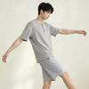 Men's Summer Short-Sleeve Pajama Set: Cool & Soft Lycra Cotton Home Wear 2026 Style