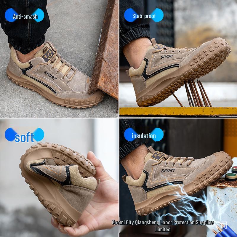 Men's Protective Work Shoes – Anti-Smash, Anti-Puncture, Low-Top, Breathable, Four Seasons Casual Footwear