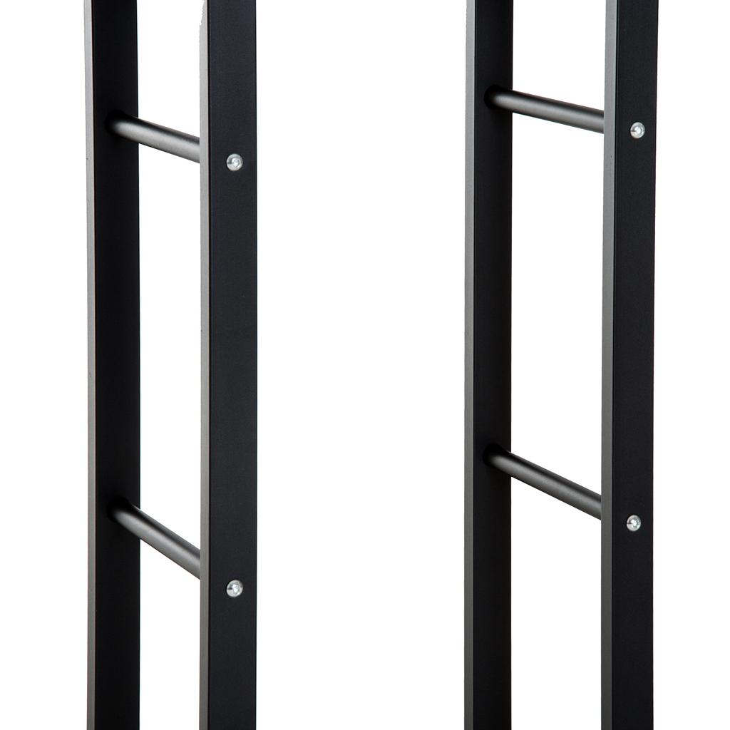 Firewood Rack Metal 60 x 25 x 100 cm Stacking Aid Steel Frame up to 100kg Outdoor for Garden Terrace Black