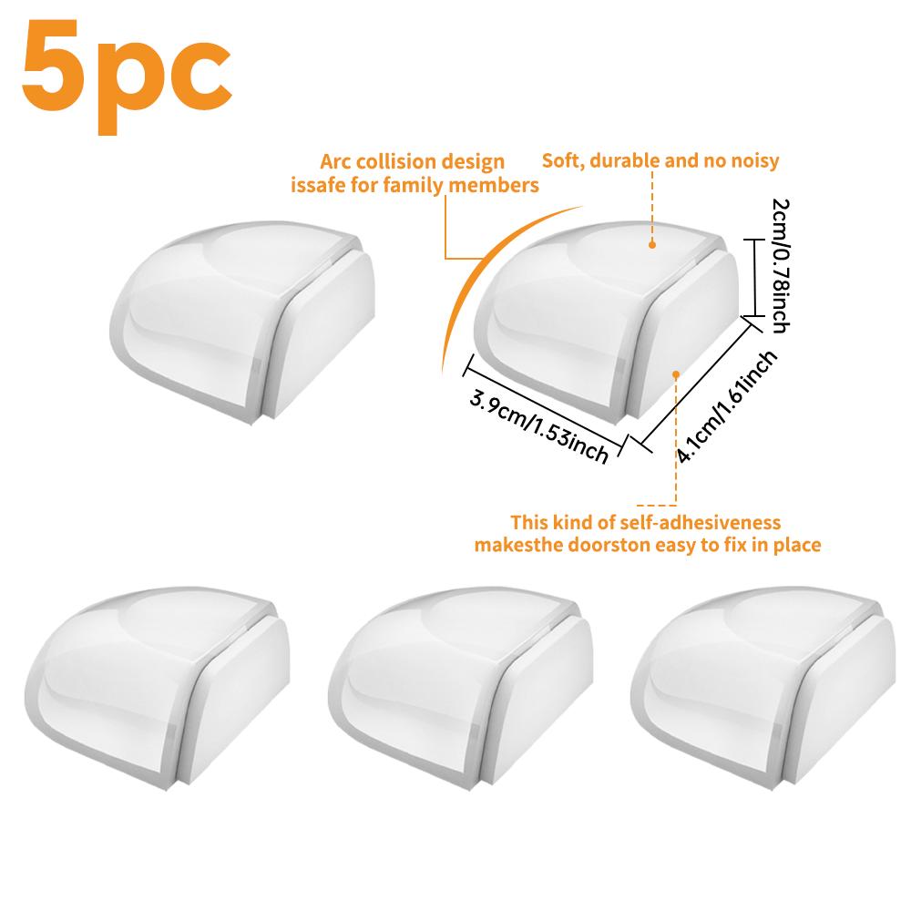 Transparent Door Stopper Self Adhesive Door Holder Catch Floor Mounted Door Stop for Protection of Wall and Furniture