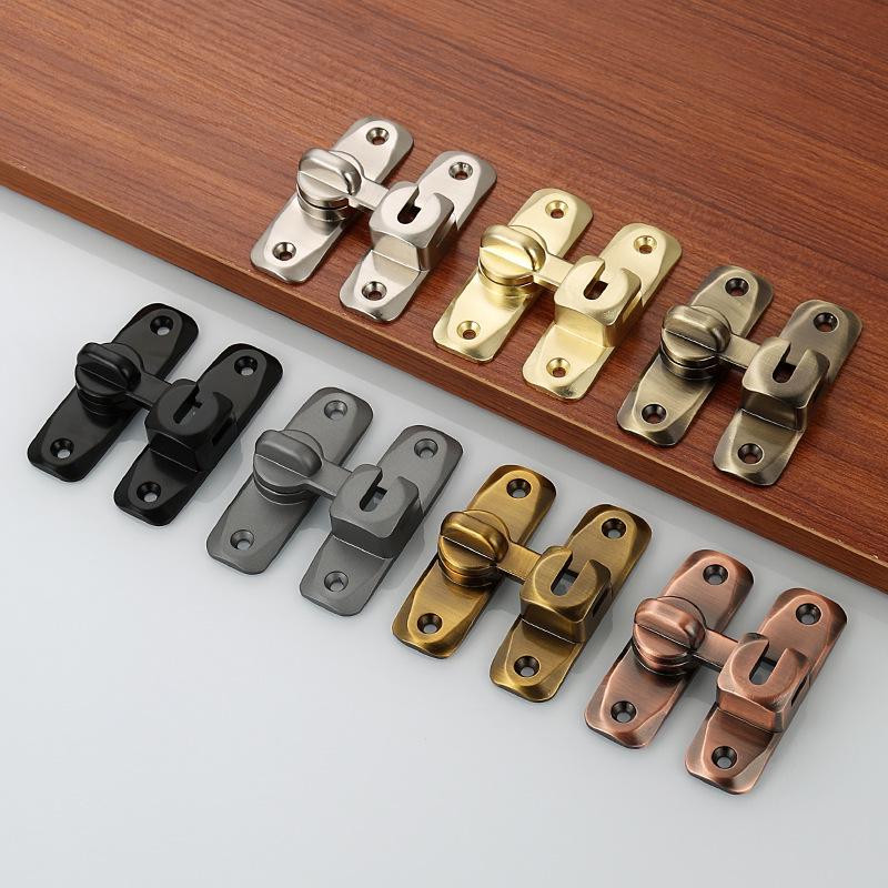 Thickened Zinc Alloy No-Drill 90° Door Latch & Sliding Bolt Lock