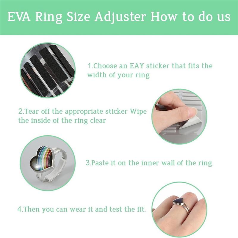 AD23-8 Pcs Ring-Size Adjuster For Loose Rings Transparent Invisible Ring Adapter Kit With Silverware Polishing Cloth