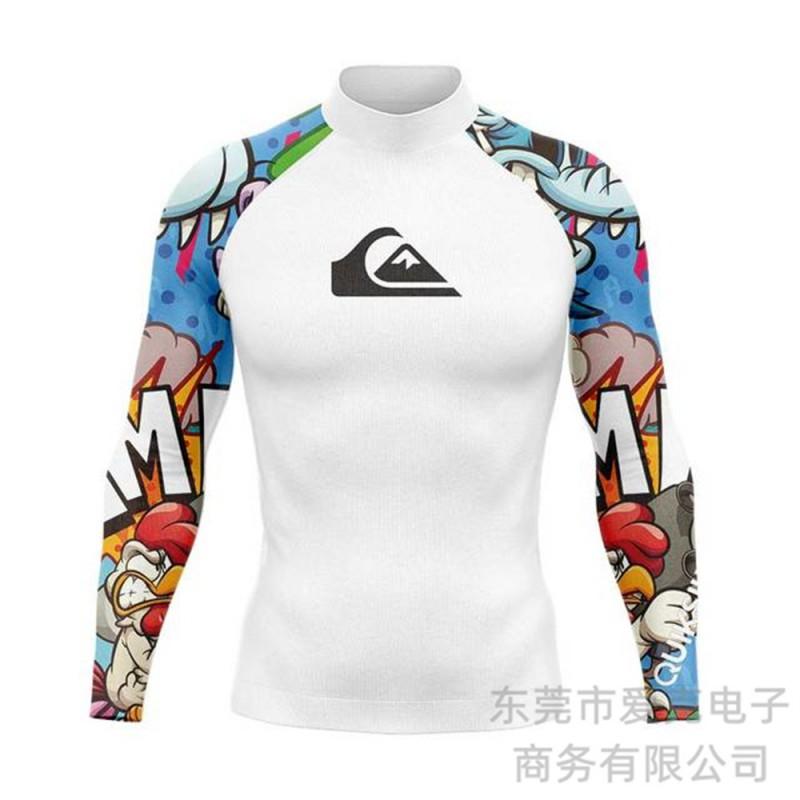 Quiksilver Long Sleeve Rash Guard Men UV Protection Quick Dry Surfing Dive Top