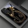 Luxury Jeweled Cat Black Phone Case For Samsung A32 A33 A34 A35 A36 A37 A51 52 52s A53 A54 A55 A56 A57 A71 A72 A73 Glass Cover