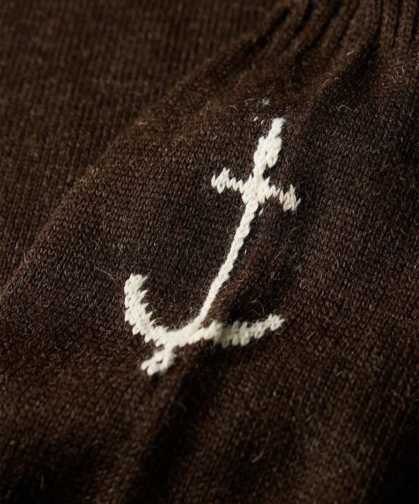 Geonjiulleunseu Crewneck Wholegarment Sweater - Dark Brown