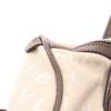 Used BVLGARI Logo Mania Handbag Canvas Leather Beige Brown Used Women
