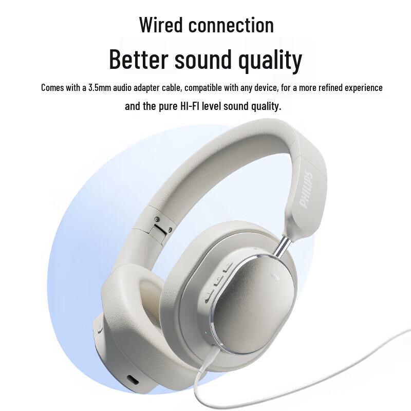 Philips TAH5519 Over-Ear Wireless Bluetooth Headphones with Active Noise Cancellation