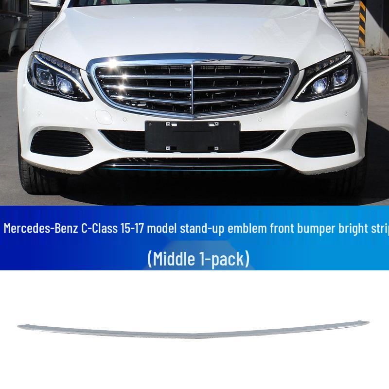 Mercedes-Benz C-Class Decorative Silver Strips: C180 Bumper, C200 Door, C260 Silver, C300 Style.
