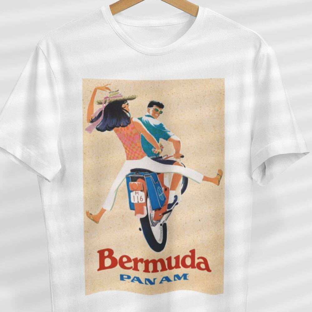 Bermuda T-Shirt Pan American  Airlines Travel Poster Tee Bermud... Unisex T-Shirt S