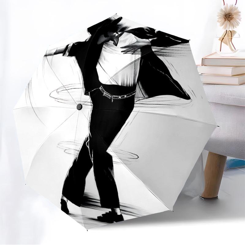 1pc Michael Joseph Jackson Dance Icon Automatic Folding Umbrella, Portable Collapsible Design, Casual Outdoor Accessory L1127047