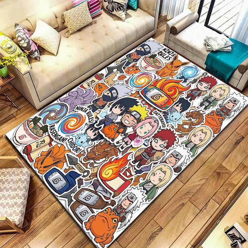 Naruto koberec pro obývací pokoj, ložnici, domácnost, dekorace pohovky, protiskluzová podložka na hraní pro děti