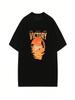 The New Summer 2025 Cotton Fashion Letter-Printed T-Shirt Is Loose Casual And Short-Sleeved Suitable For Both Men And Women