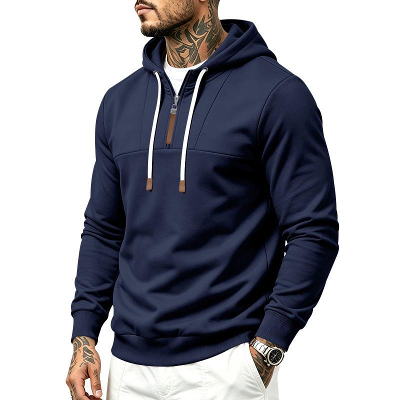 Heren S Half-ritssluiting Hoodie Sweatshirt Effen Kleur Casual Lange Mouwen Pullover