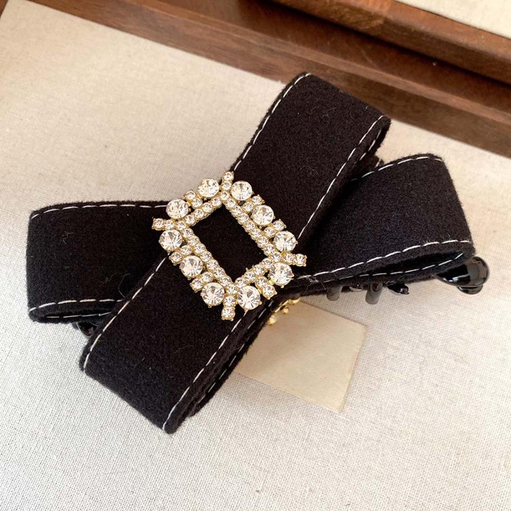 Plastic Bow Banana Clip Elegant Ponytail Holder Fashion Women Vertical Clip  Banquet