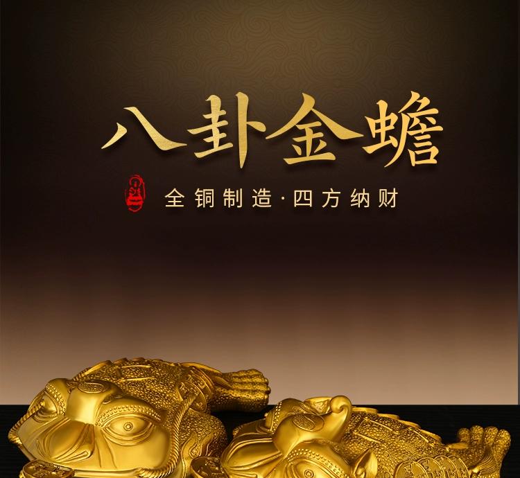 Feng Shui Money Frog Statue with Coin, Pair of Solid Brass Wealth Toad Figurine for Good Luck, Traditional Golden Chan Chu Ornam