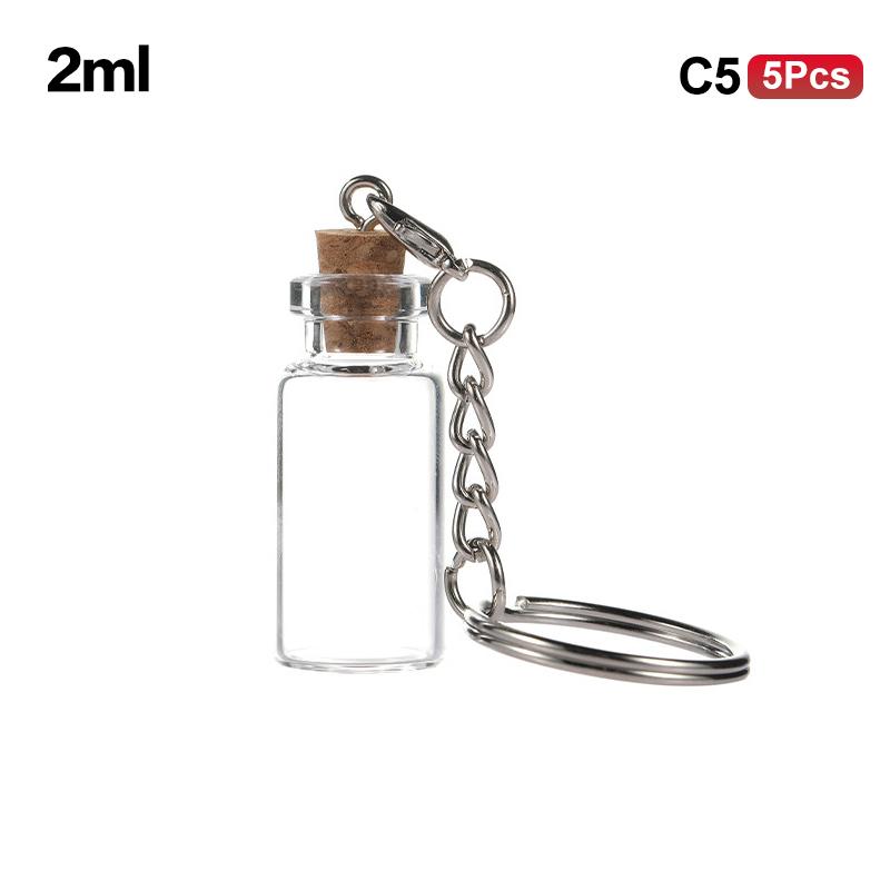 1/5Pcs Transparent Mini Glass Bottle Cork Diy Decoration Exquisite Drifting Wishing Message Cute Jars Containers Gifts 2Ml