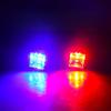 2Pcs Duol Color Led Spotlight Motorcycle Led Mirror Light  Warning Flashing Light Running Light For Utv Atv Red Blue 12V